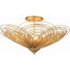 Doral 3 Light 19 inch Renaissance Gold Semi Flush Ceiling Light