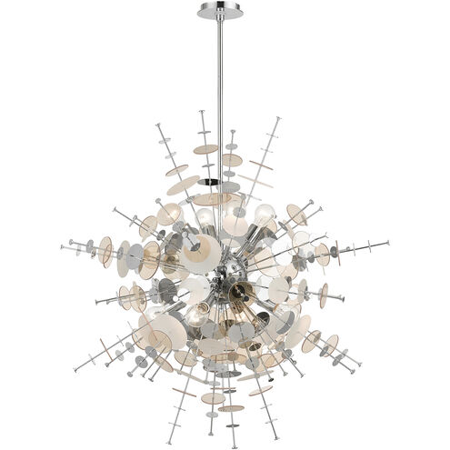 Circulo 8 Light 37 inch Polished Chrome Large Pendant Chandelier Ceiling Light