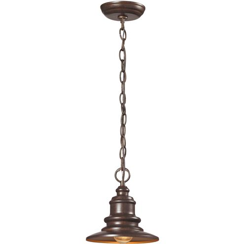 Marina 1 Light 8 inch Hazelnut Bronze Outdoor Pendant in Incandescent