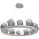 Gem LED 37.4 inch Beige Silver Chandelier Ceiling Light in 3000K LED, Metallic Beige Silver, Smoke, Ring