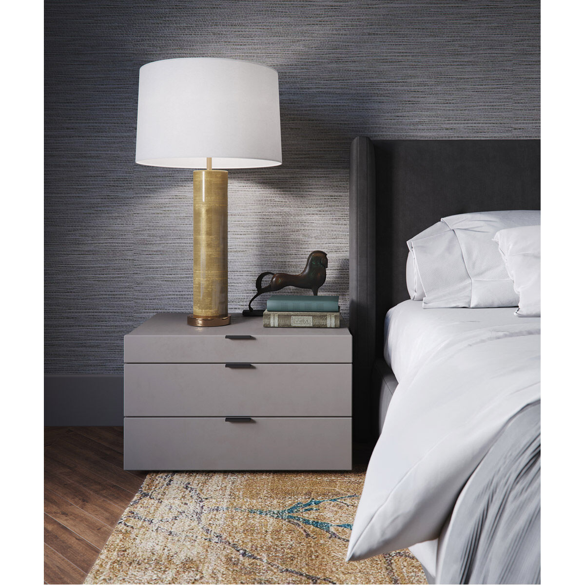 Melville 35 inch 150.00 watt Gold Metallic Table Lamp Portable Light