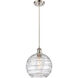 Ballston Large Deco Swirl LED 10 inch Brushed Satin Nickel Mini Pendant Ceiling Light in Silver, Ballston