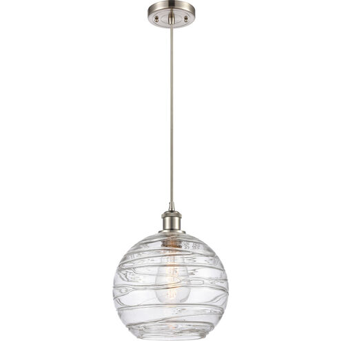 Ballston Large Deco Swirl LED 10 inch Brushed Satin Nickel Mini Pendant Ceiling Light in Silver, Ballston