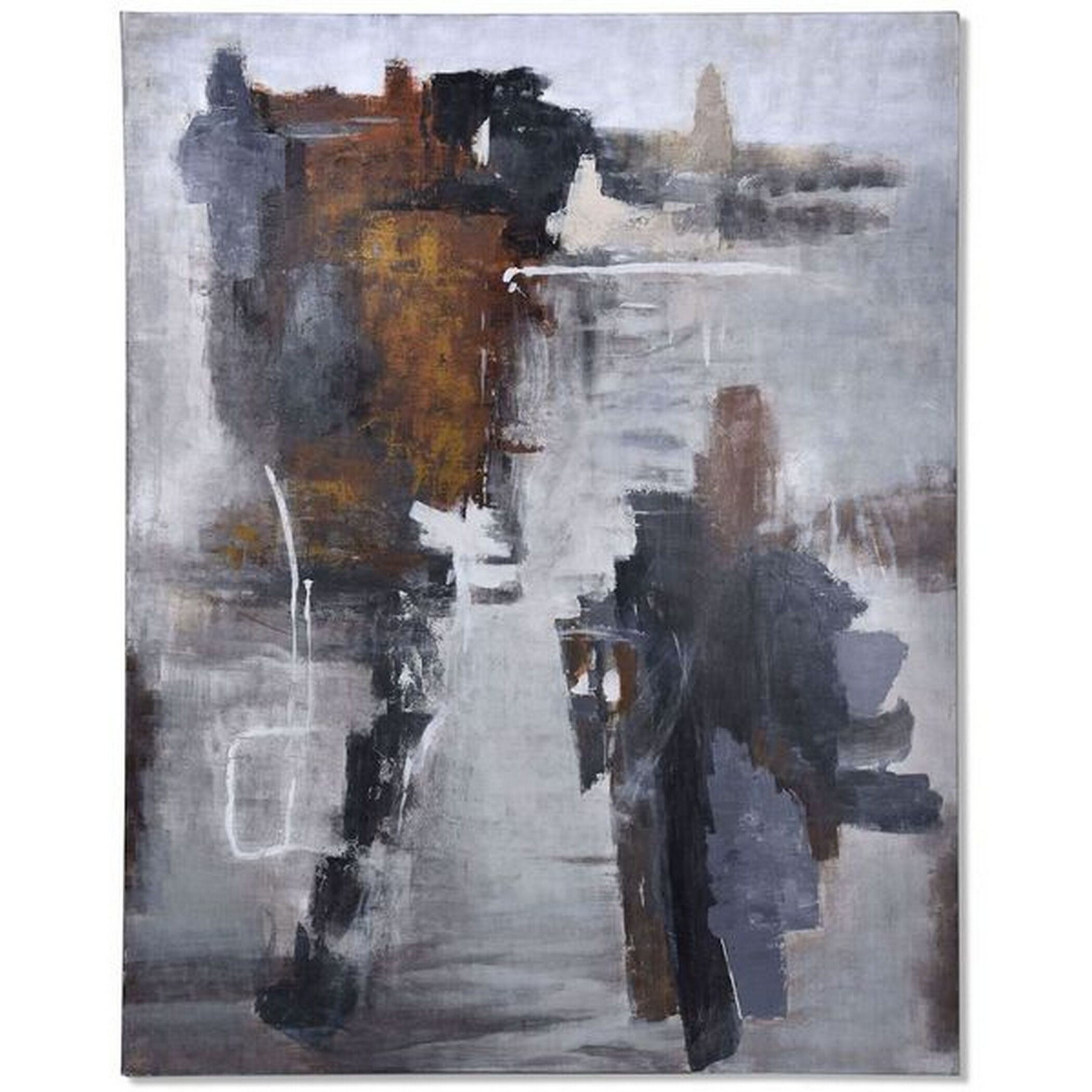 Medina Brown and Grey and Black and White and Gold Wall Art