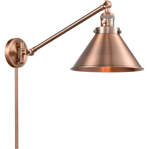 Briarcliff 21 inch 3.50 watt Antique Copper Swing Arm Wall Light, Franklin Restoration