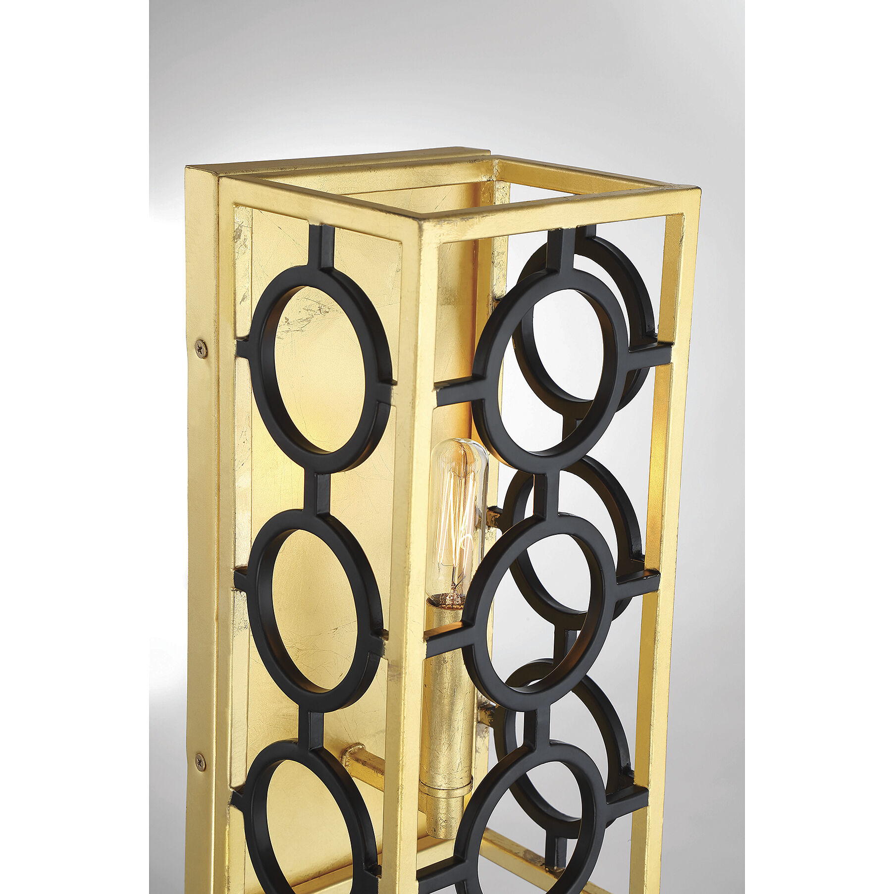 Kirsch 1 Light 6 inch Matte Black with True Gold Wall Sconce Wall Light