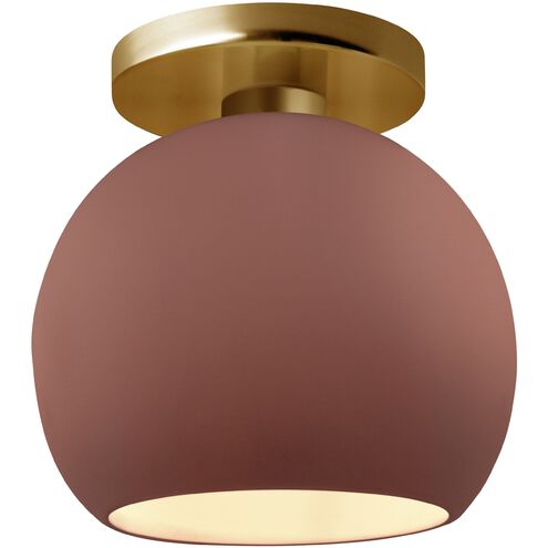 Radiance LED 10 inch Canyon Clay and Brushed Brass Semi Flush Ceiling Light