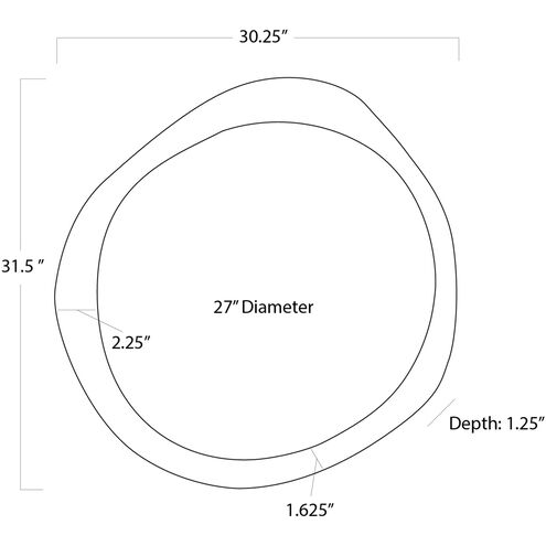 Ibiza 31.5 X 30.25 inch Antique Silver Mirror
