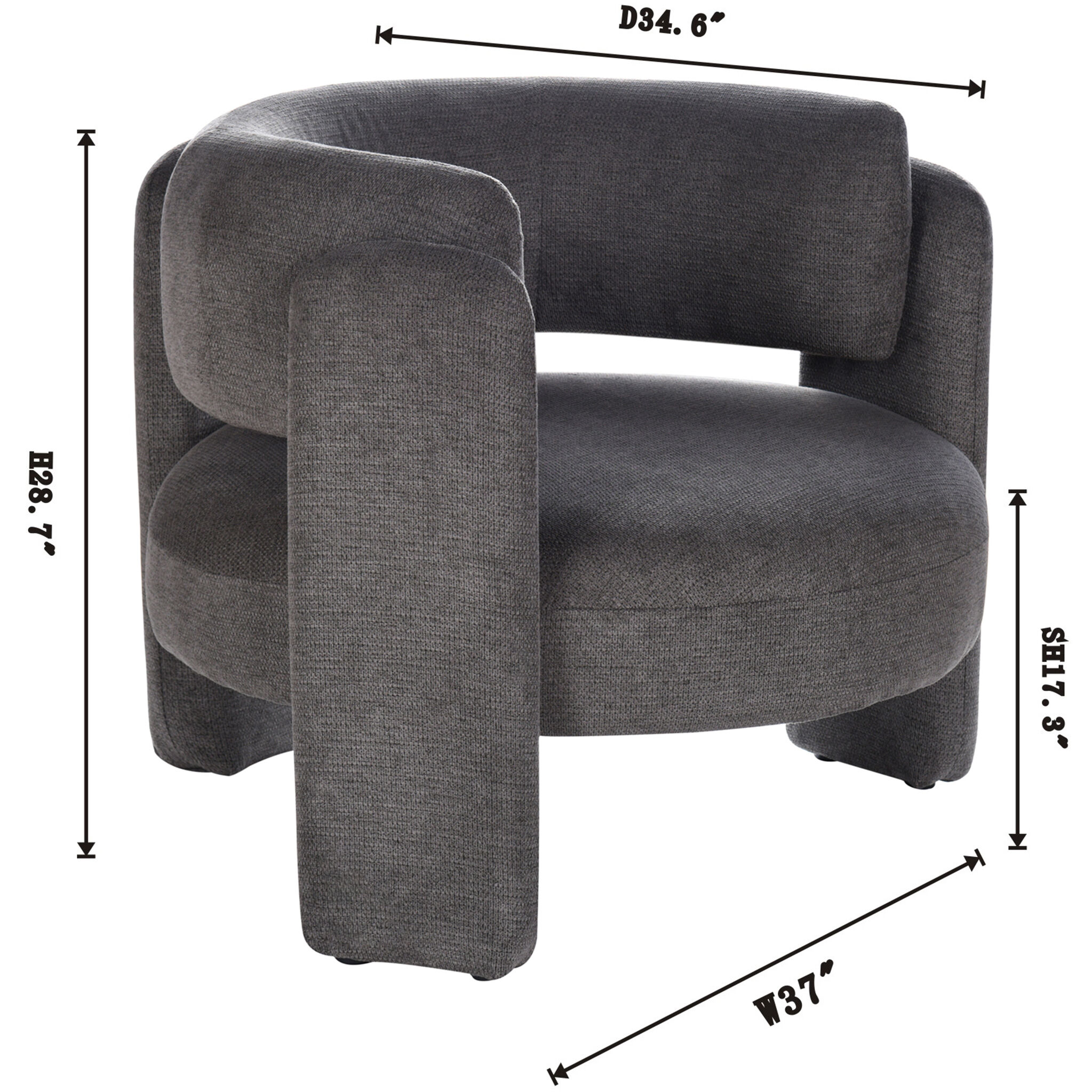Mercer Charcoal Grey Accent Chair