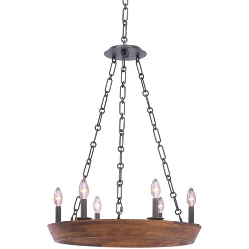 Lansdale 6 Light 23 inch Black Iron Pendant Ceiling Light