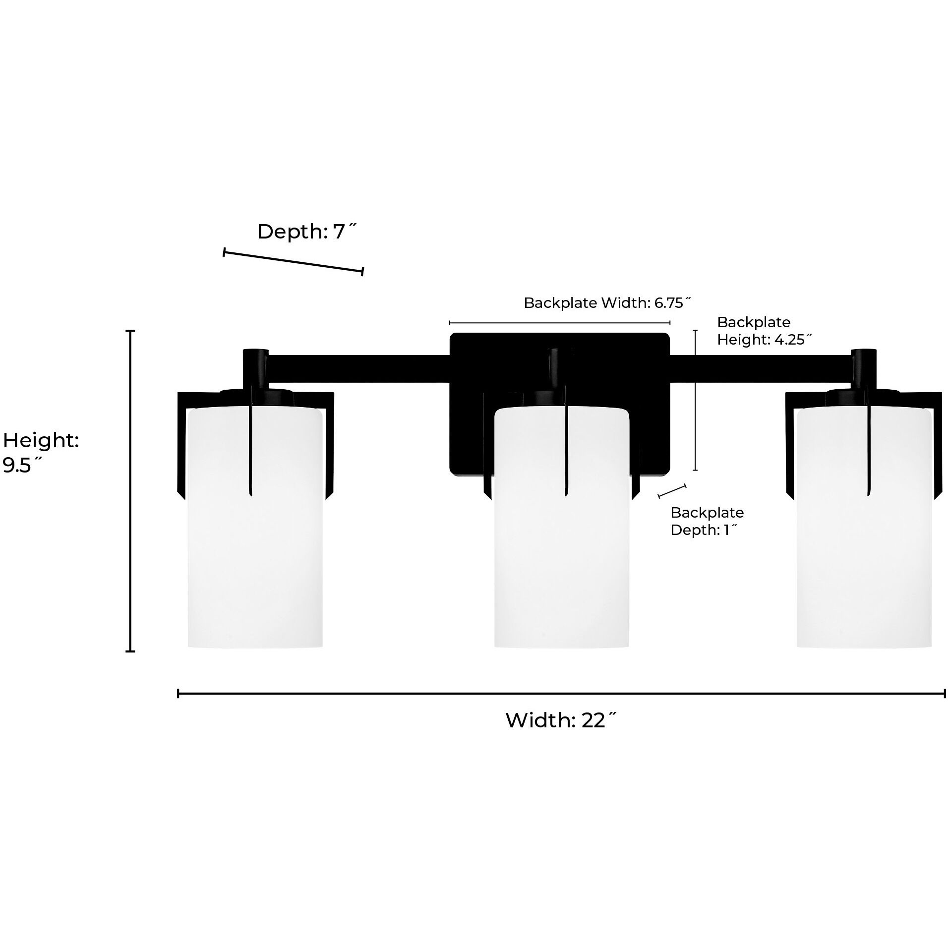 Froselle 3 Light 22 inch Polished Nickel Bathroom Vanity Light Wall Light