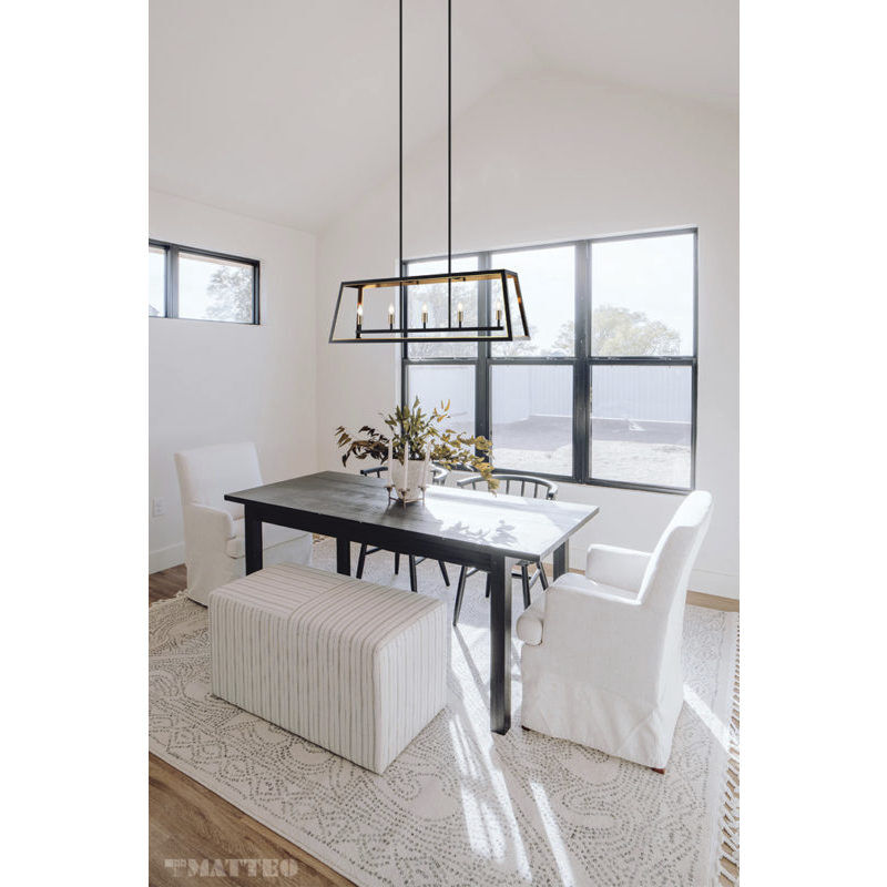 Rosalie 5 Light 12 inch Matte Black and Aged Gold Brass Pendant Ceiling Light