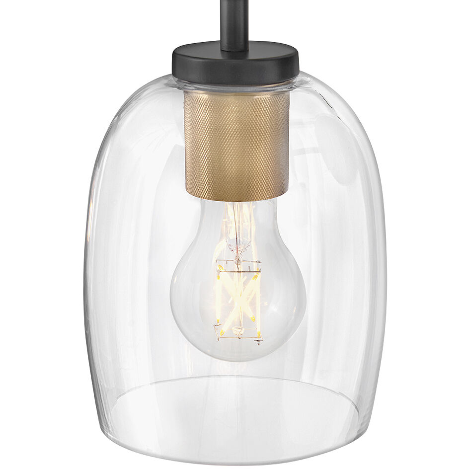 Percy 4 Light 33 inch Black with Lacquered Brass Bath Light Wall Light