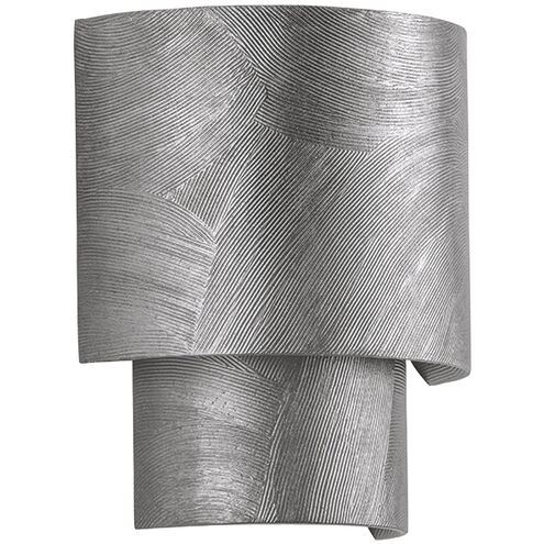 Moray Wall Sconce Wall Light in Black Silver Leaf