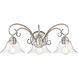 Homestead 3 Light 24 inch Pewter Bath Vanity Wall Light in Clear Glass