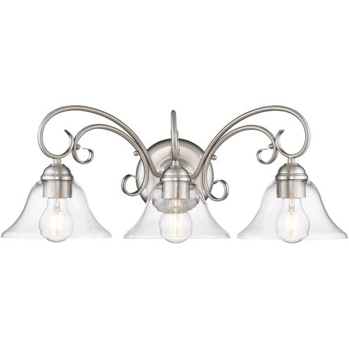 Homestead 3 Light 24 inch Pewter Bath Vanity Wall Light in Clear Glass