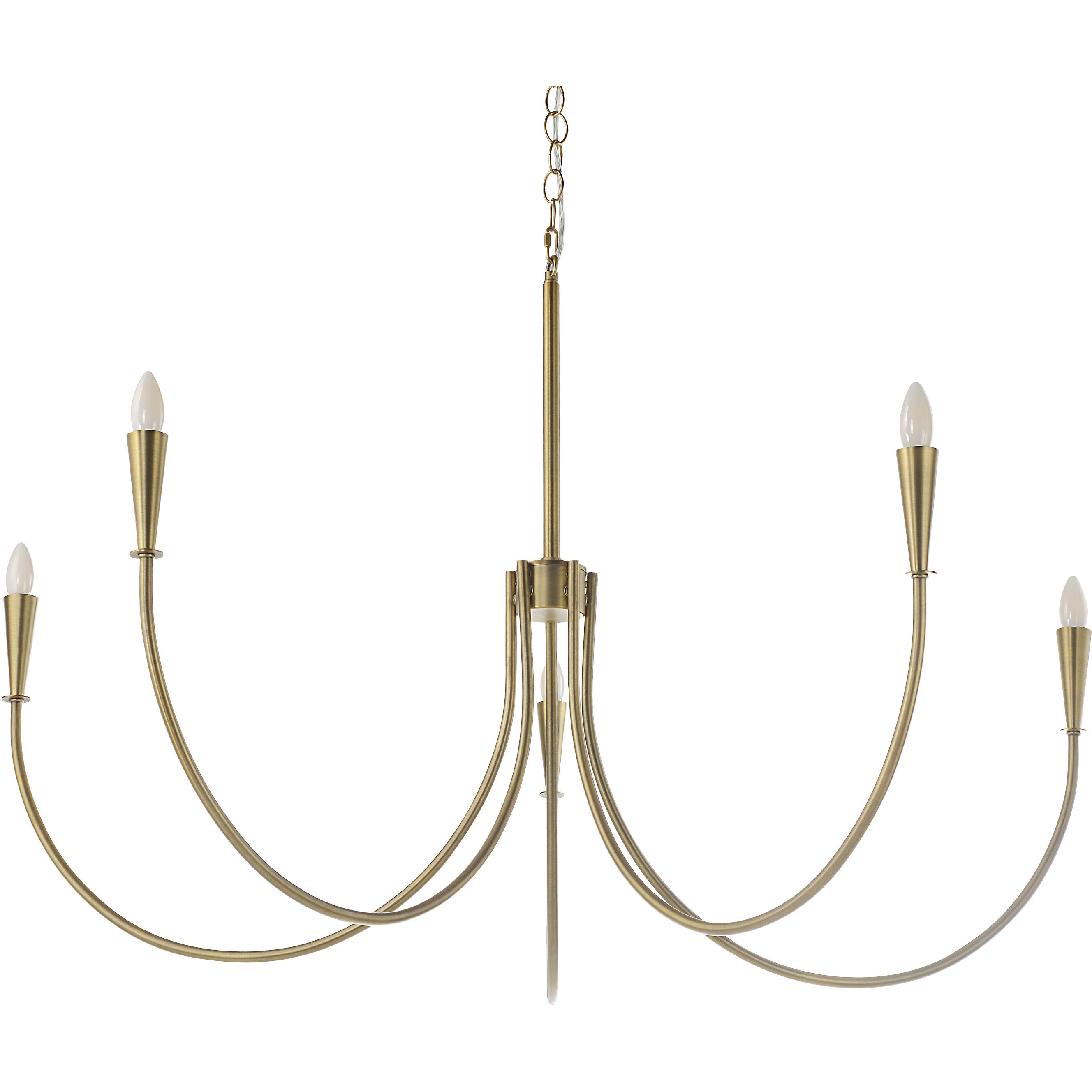 Luzon 5 Light 48 inch Plated Dark Antique Brushed Brass Chandelier Ceiling Light
