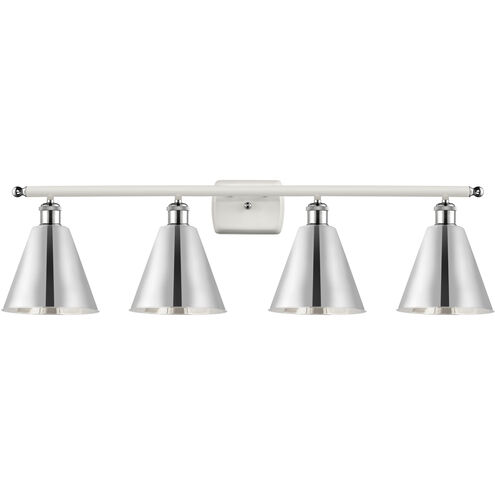 Ballston Cone LED 38 inch White and Polished Chrome Bath Vanity Light Wall Light