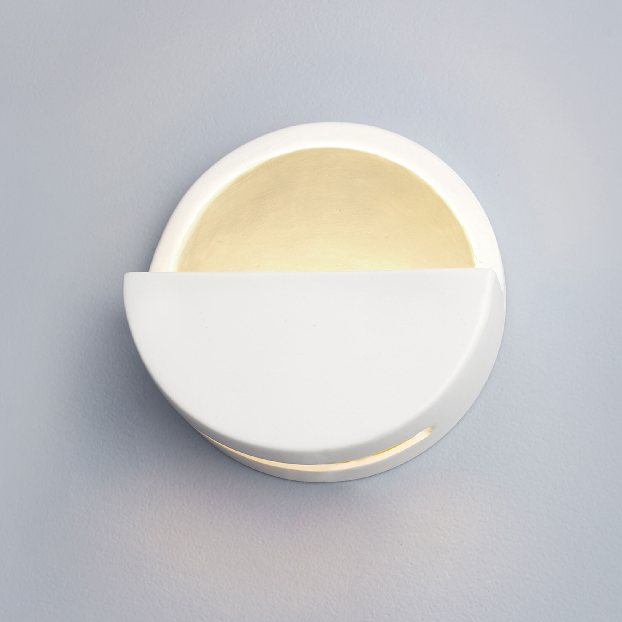 Ambiance LED 8 inch Matte White with Champagne Gold ADA Wall Sconce Wall Light, Open Top Fixture, Dome