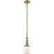 Franklin Restoration Bell 1 Light 5 inch Brushed Brass Mini Pendant Ceiling Light in Incandescent, Matte White, Franklin Restoration