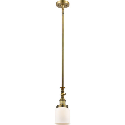 Franklin Restoration Bell 1 Light 5 inch Brushed Brass Mini Pendant Ceiling Light in Incandescent, Matte White, Franklin Restoration