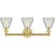 Conesus 3 Light 24 inch Satin Gold Bath Vanity Light Wall Light