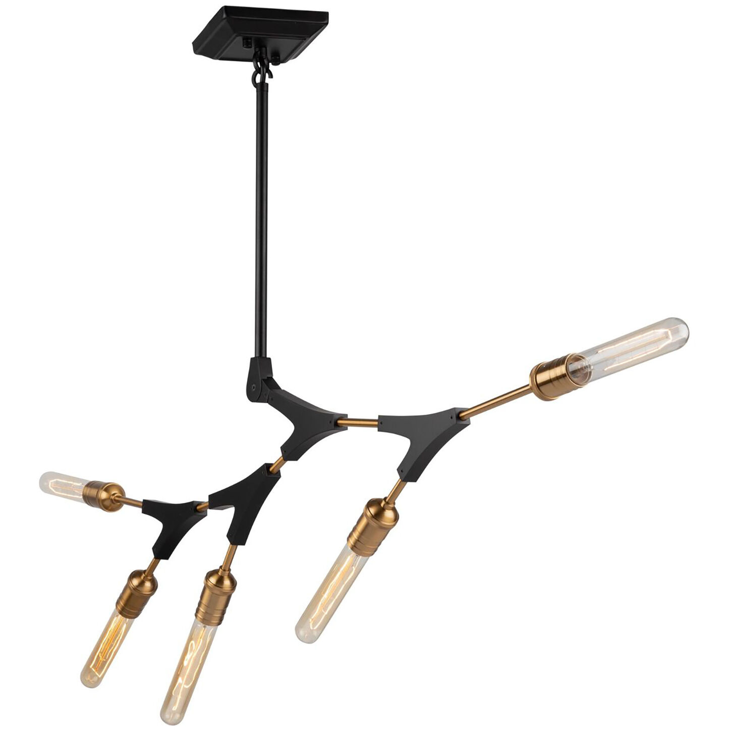 Filiali LED 39.5 inch Black and Harvest Brass Chandelier Ceiling Light