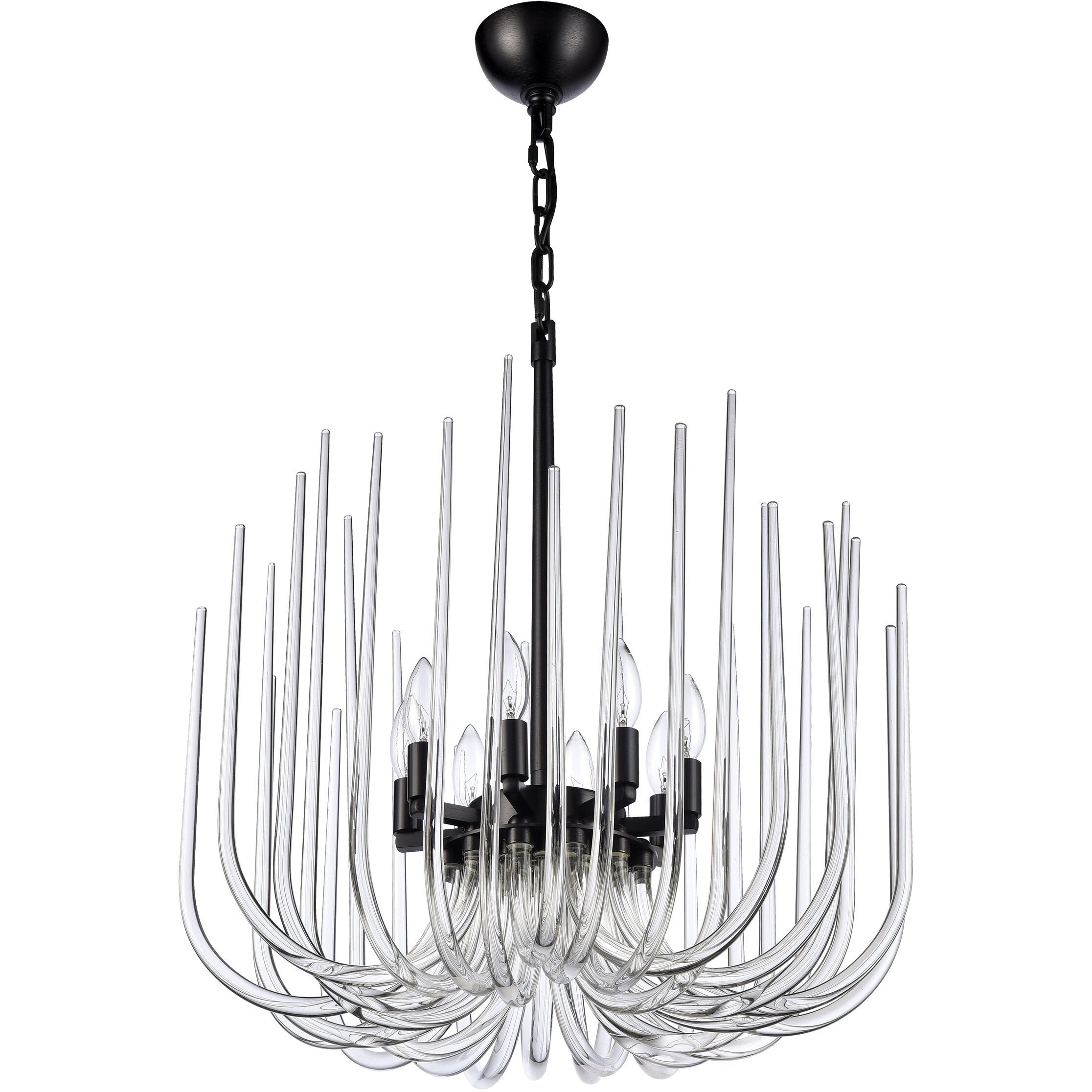 Astoria 8 Light 23.63 inch Satin Brushed Black Chandelier Ceiling Light