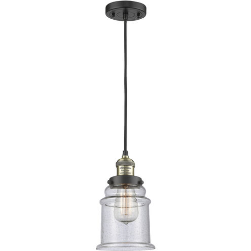 Franklin Restoration Canton 1 Light 6 inch Black Antique Brass Mini Pendant Ceiling Light in Incandescent, Seedy, Franklin Restoration