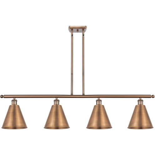 Ballston Cone 4 Light 48 inch Antique Copper Island Light Ceiling Light