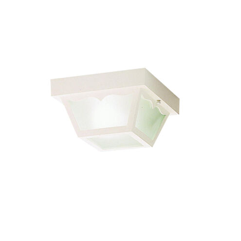 Outdoor Plastic Fixtures 1 Light 8 inch White Outdoor Flush & Semi Flush Mt