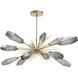 Aalto LED 53.3 inch Gilded Brass Linear Pendant Ceiling Light in Optic Rib Smoke, 2700K LED, Oval Starburst