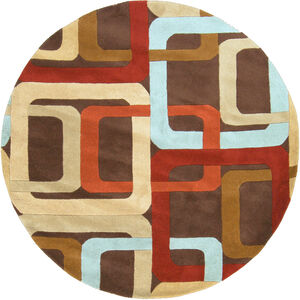 Forum 117 inch Red and Brown Area Rug, Wool