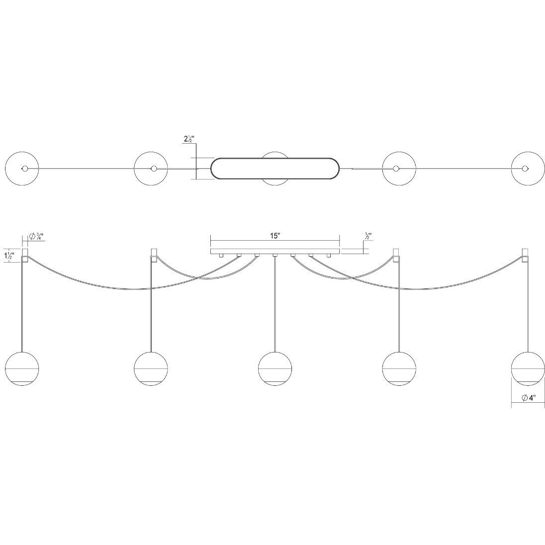 Hemisphere LED 15 inch Natural Anodized Pendant Ceiling Light