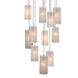 Textured Glass 11 Light 33.4 inch Burnished Bronze Multi-Pendant Ceiling Light
