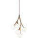 Rami 5 Light 18.25 inch Aged Gold Brass Chandelier Ceiling Light in Aged Gold Brass and Opal Glass