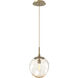 Aster Incandescent 1 Light 10 inch Gilded Brass Pendant Ceiling Light in Amber Aster