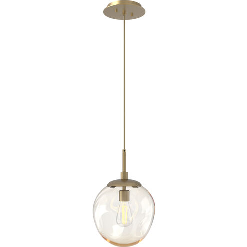 Aster Incandescent 1 Light 10 inch Gilded Brass Pendant Ceiling Light in Amber Aster