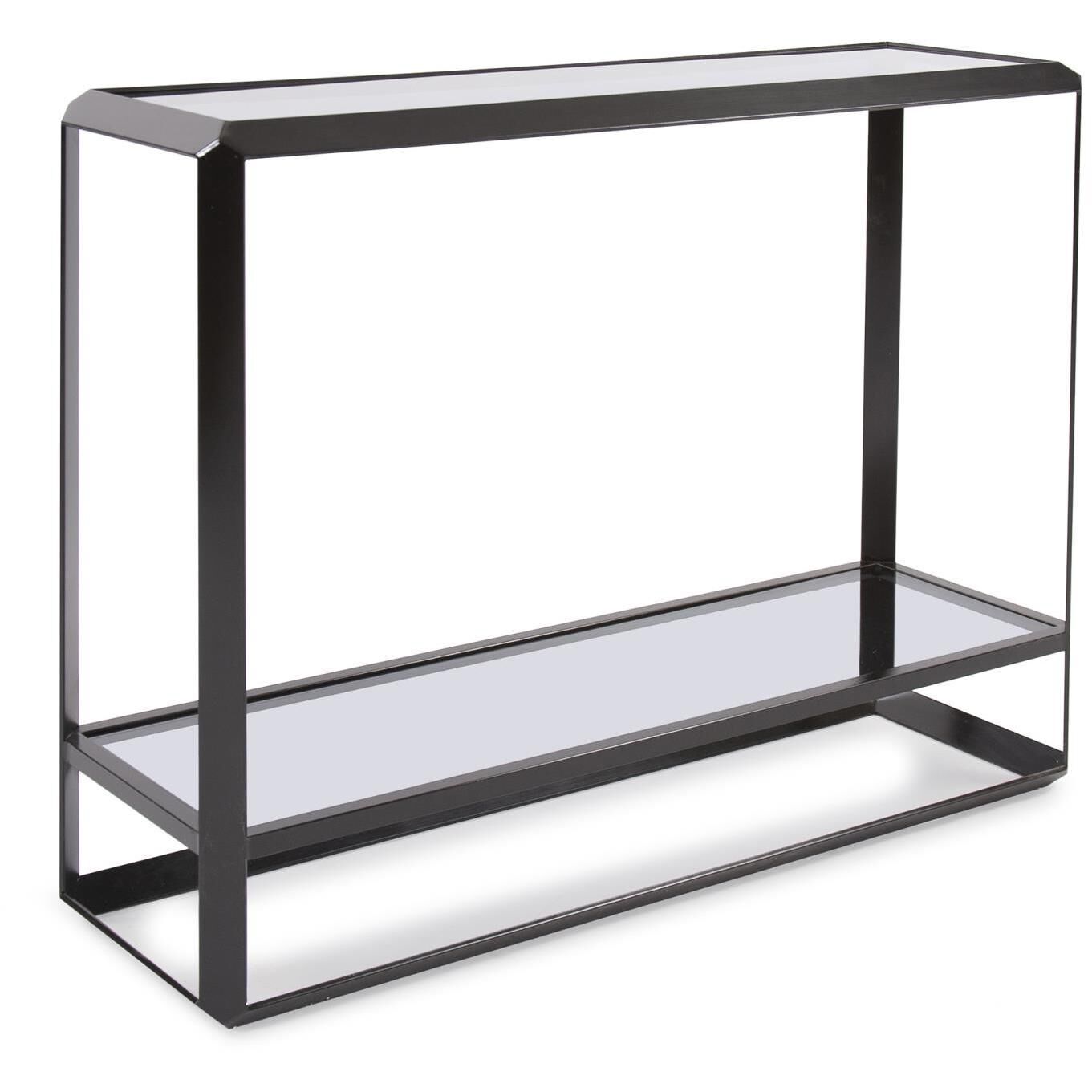 Liam 44 inch Smokes Gray and Black Console Table