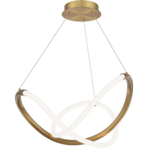 Solo LED 23.63 inch Aged Brass Chandelier Ceiling Light, dweLED