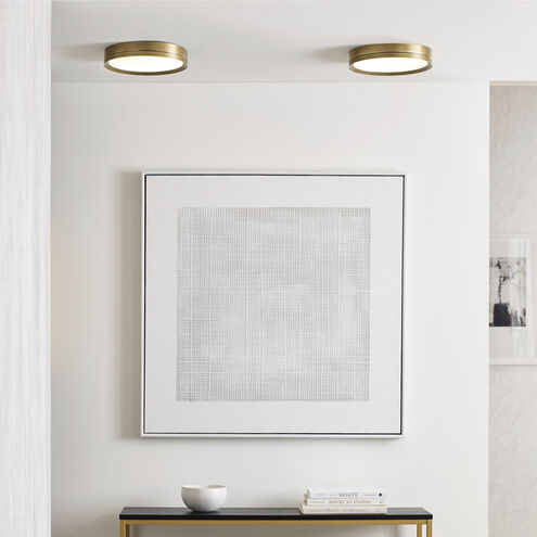 Sean Lavin Finch LED 12 inch Plated Brass Flush Mount Ceiling Light in LED 90 CRI 3000K, Integrated LED