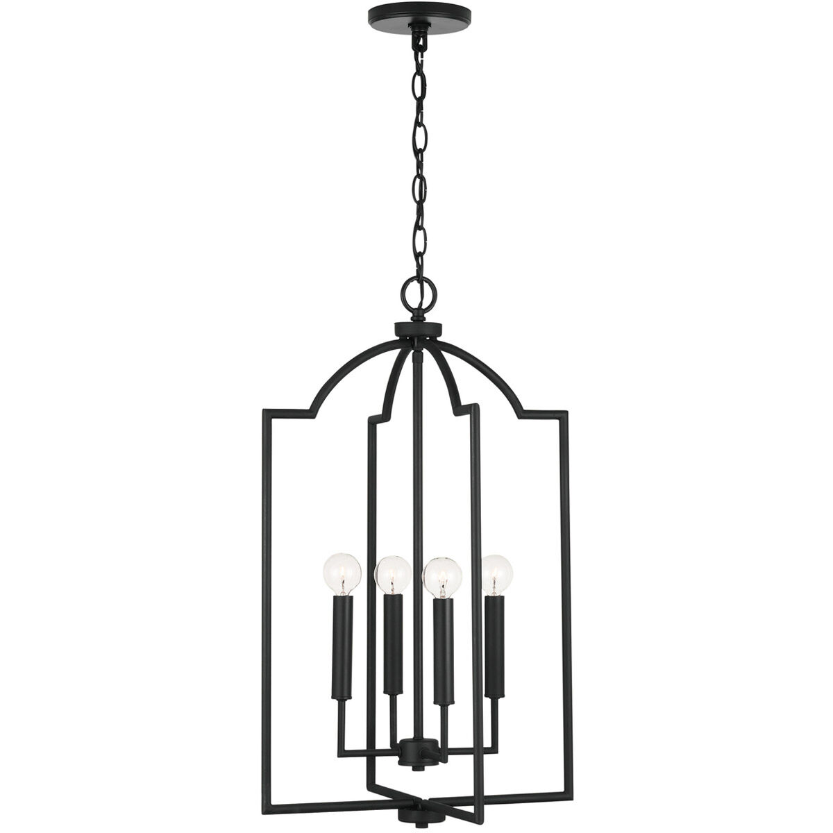 Carter 4 Light 16 inch Matte Black Foyer Ceiling Light