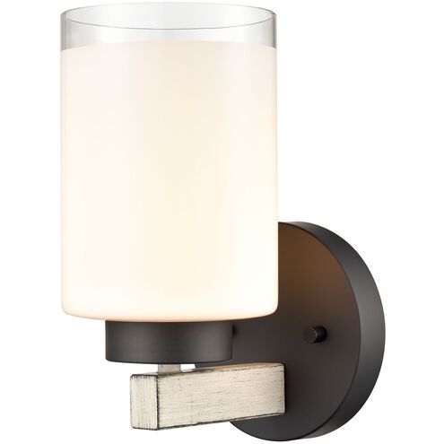 Briggs 1 Light 9.75 inch Black with Whitewash Vanity Light Wall Light