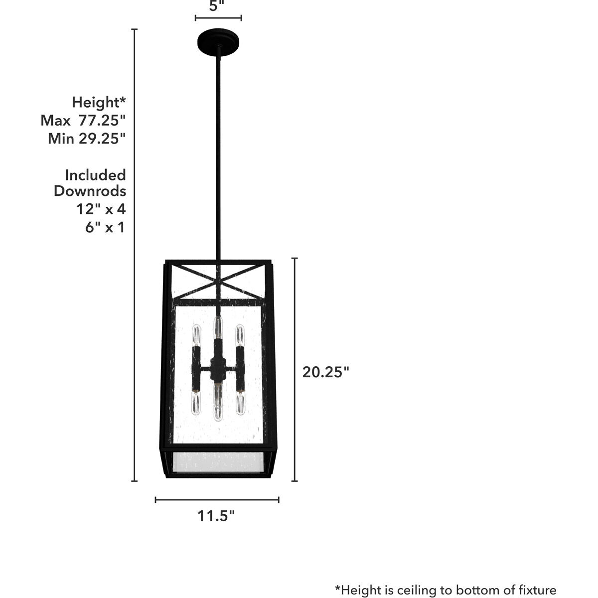 Felippe 8 Light 11.5 inch Natural Iron Pendant Ceiling Light