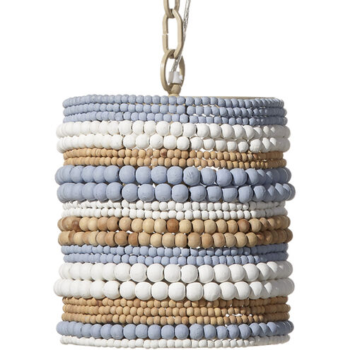 Strand 1 Light 10.5 inch Blue and White and Natural Pendant Ceiling Light