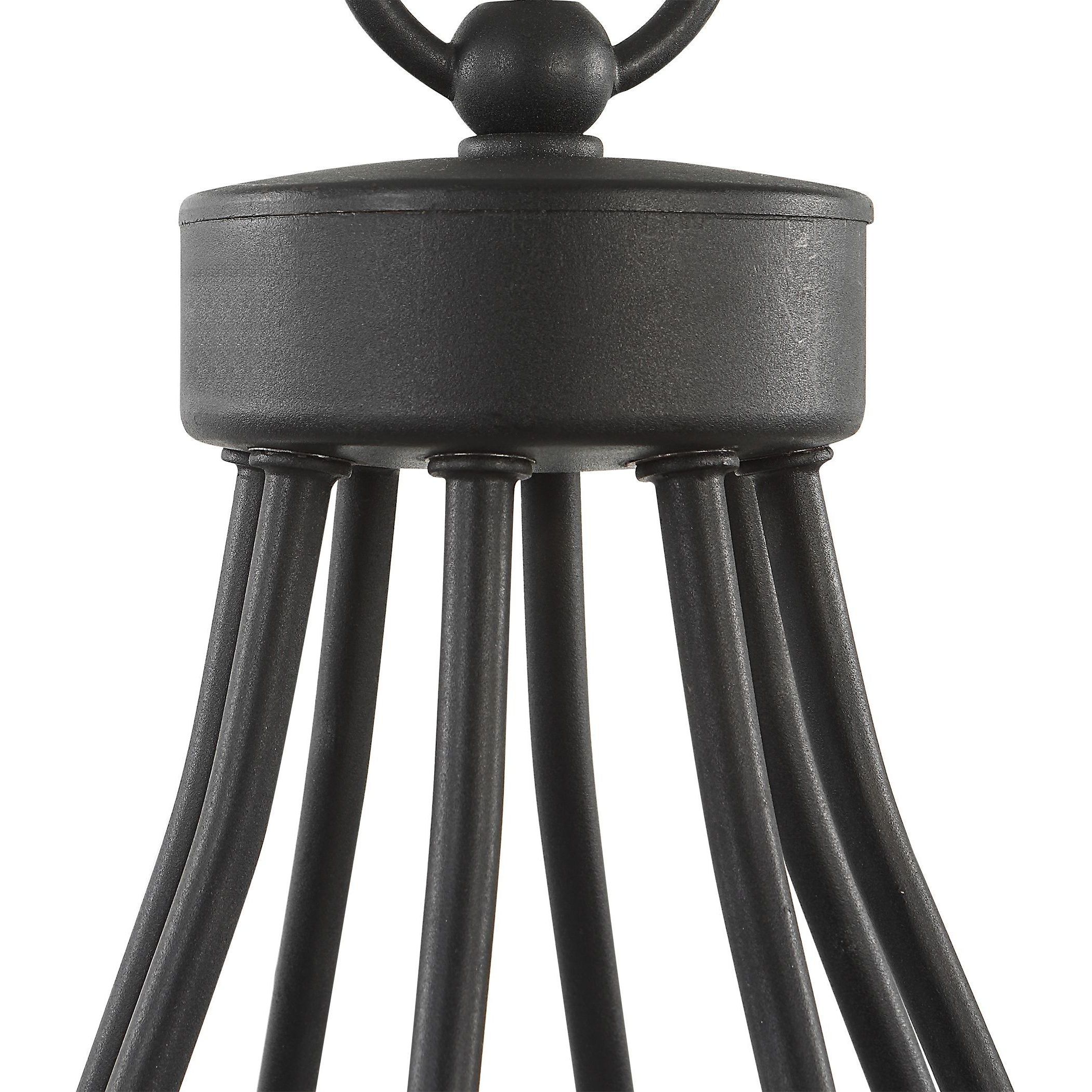 Deschutes 8 Light 30 inch Sanded Black and Faux Painted Wood Chandelier Ceiling Light