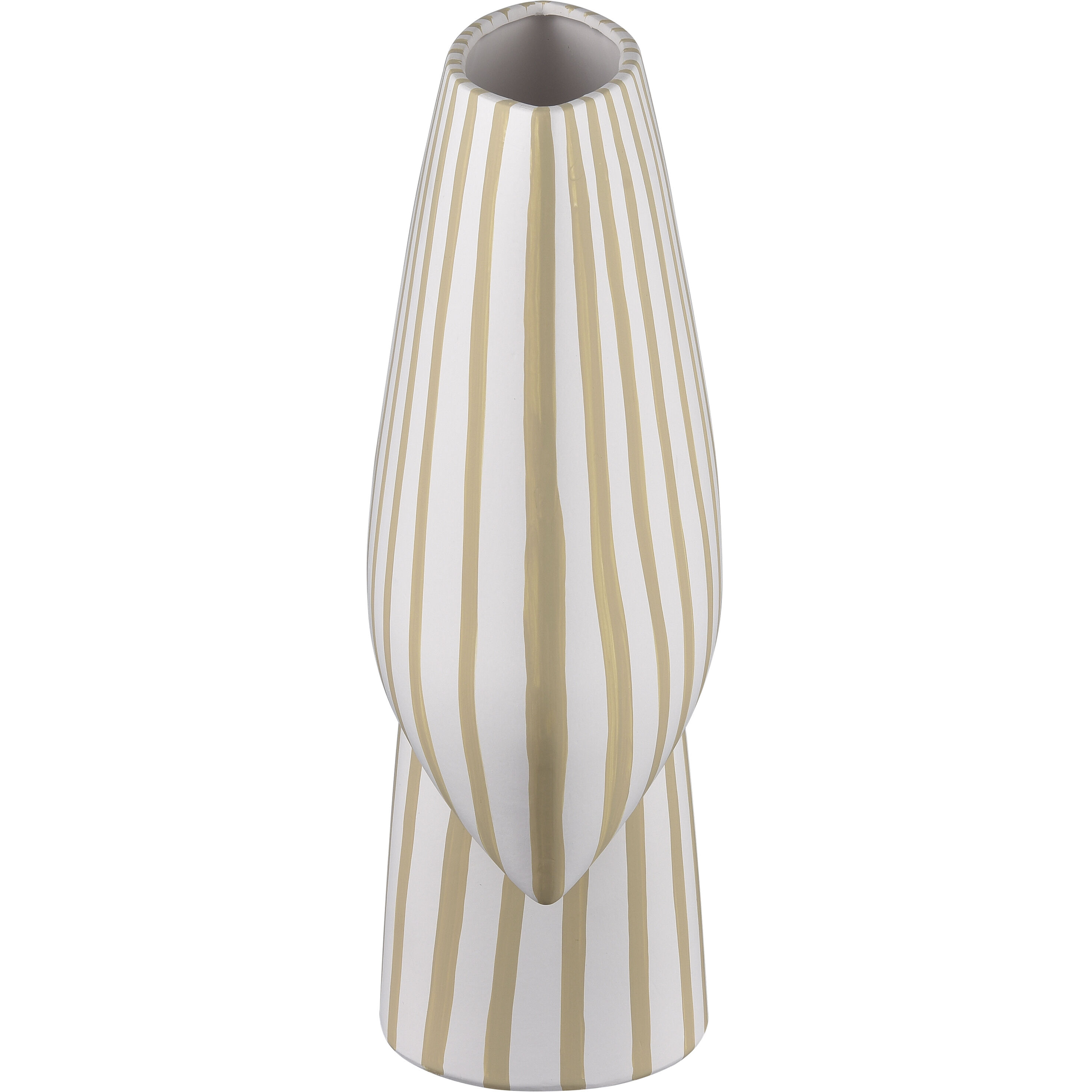 Hawking 17 X 13.5 inch Vase in White with Beige