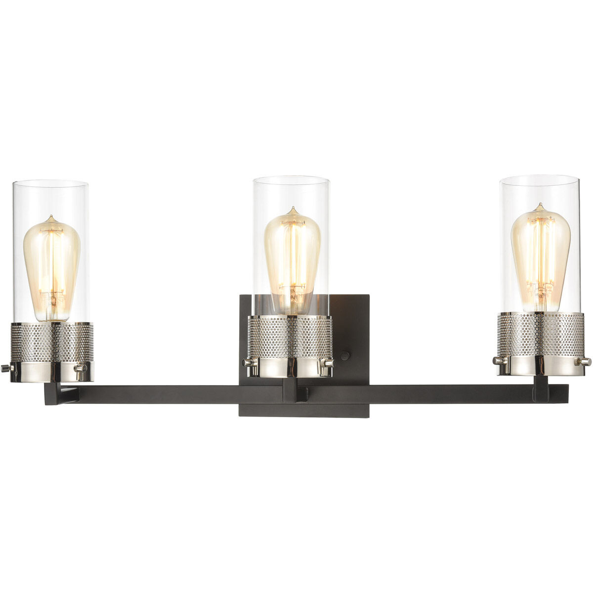 Black and polished nickel vanity light deals