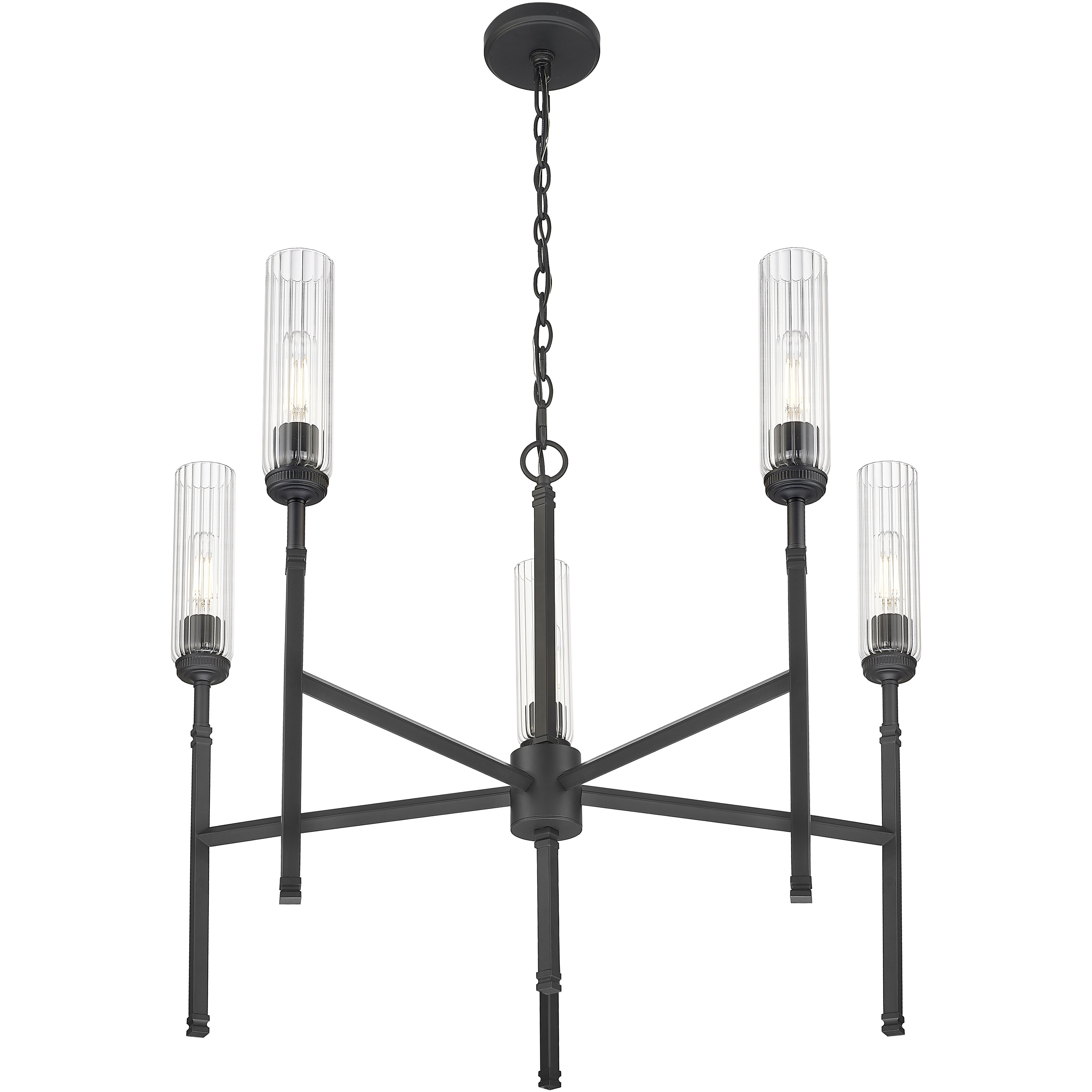 Esme 5 Light 32 inch Matte Black Chandelier Ceiling Light