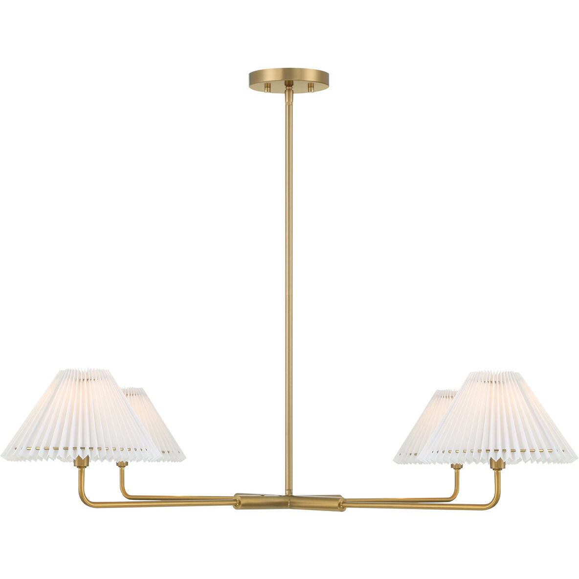 Stella 4 Light 41 inch Natural Brass Chandelier Ceiling Light